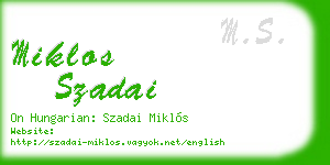 miklos szadai business card
