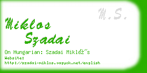 miklos szadai business card